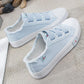 Sneakers Canvas Shoes for Women Fashion Solid Superstar Hook Loop Vulcanize Shoes