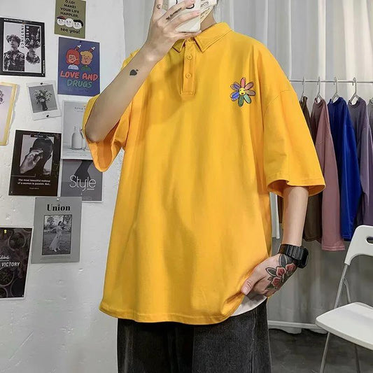 Half-sleeved Shirt Men's Tide Brand Summer Loose Short-sleeved T-shirt Men's Trend All-match Shirt