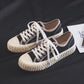 Canvas Shoes Women Casual Flats 2020 Trendy Korean Version Lace-up Fashion Female Spring/autumn Shoes Solid White Shoes