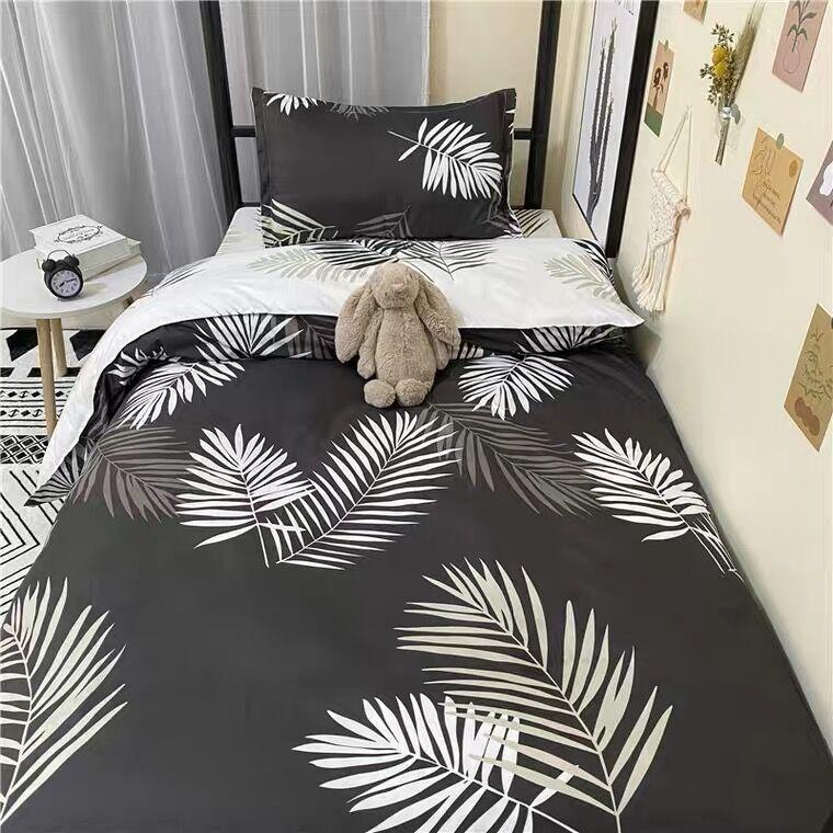 Scandinavian Style Three-piece Bed Linen Simple Bed Sheet Quilt Cover Student Dormitory Single Quilt Cover Three-piece Bedding