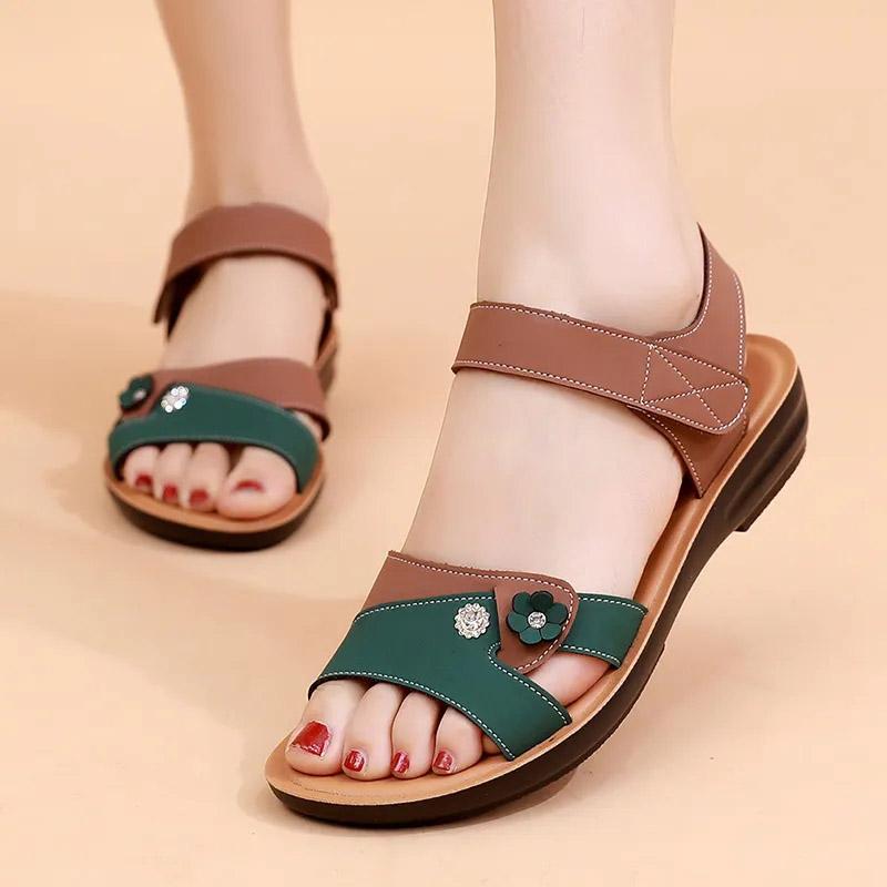 Sandals Women's Summer Outer Wear Soft Bottom Comfortable Flat Bottom Middle-aged Women's Sandals Elderly Summer Women's Shoes