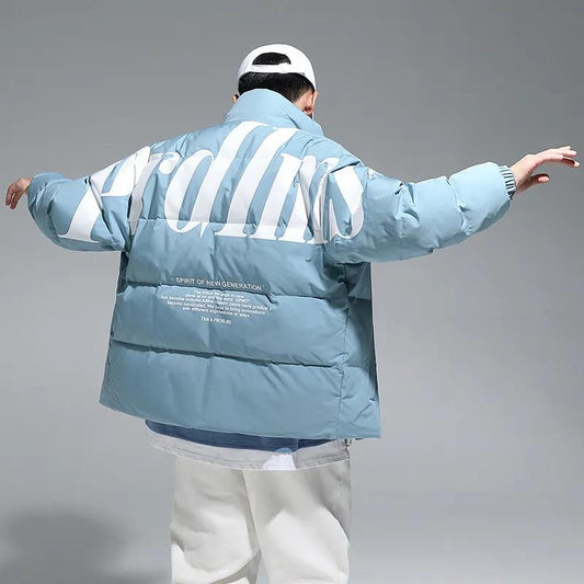 Winter Short Men's Down Jacket Chinese Style Couple Handsome Thick Warm Jacket