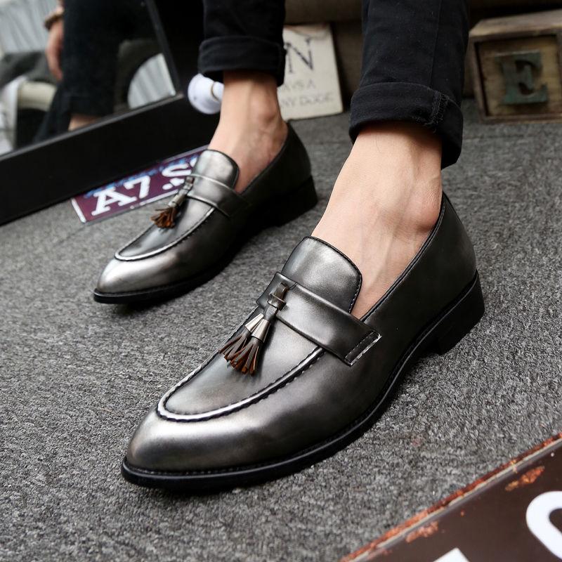 Luxury Dress Leather Shoes Men Business Wedding Shoes Leather Casual Pointed Toe Formal Leather Shoe
