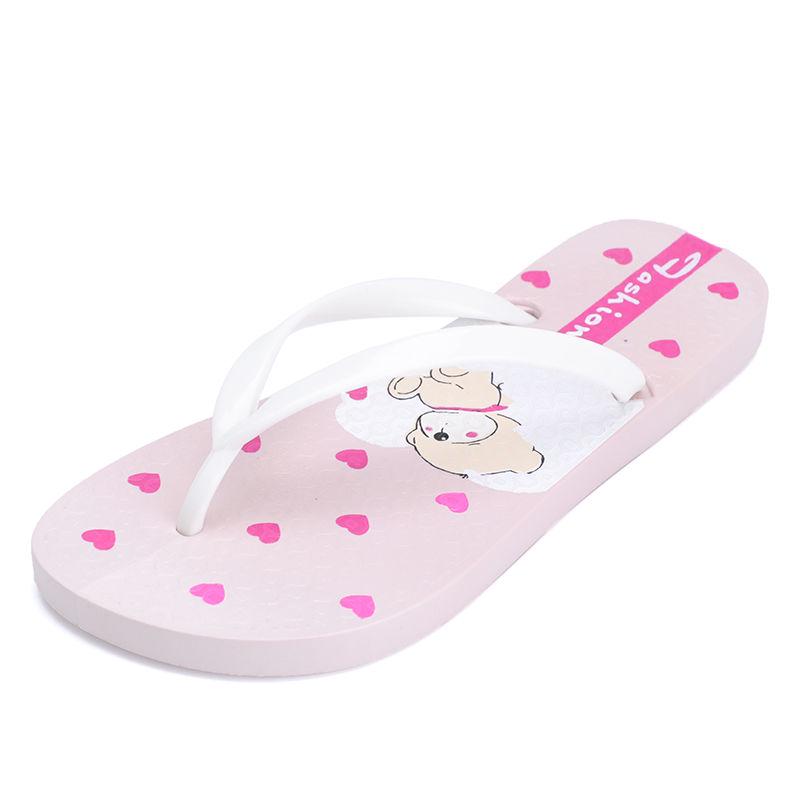WTEMPO Flip-flop Female Summer Fashion Wear Cute Cartoon Non-slip Bathroom Flat Beach Slippers