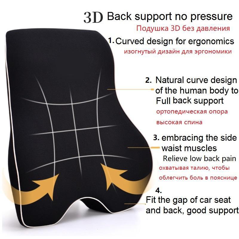 Traditional Car Neck Pillow and Lumbar Pillow Set Seat Support Pillow Breathable Relaxation Artifact