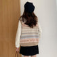 Autumn Loose Knitwear Women Students All-match V-neck Hit Color Top Sleeveless Outer Sweater Fashion Casual Vest Jacket