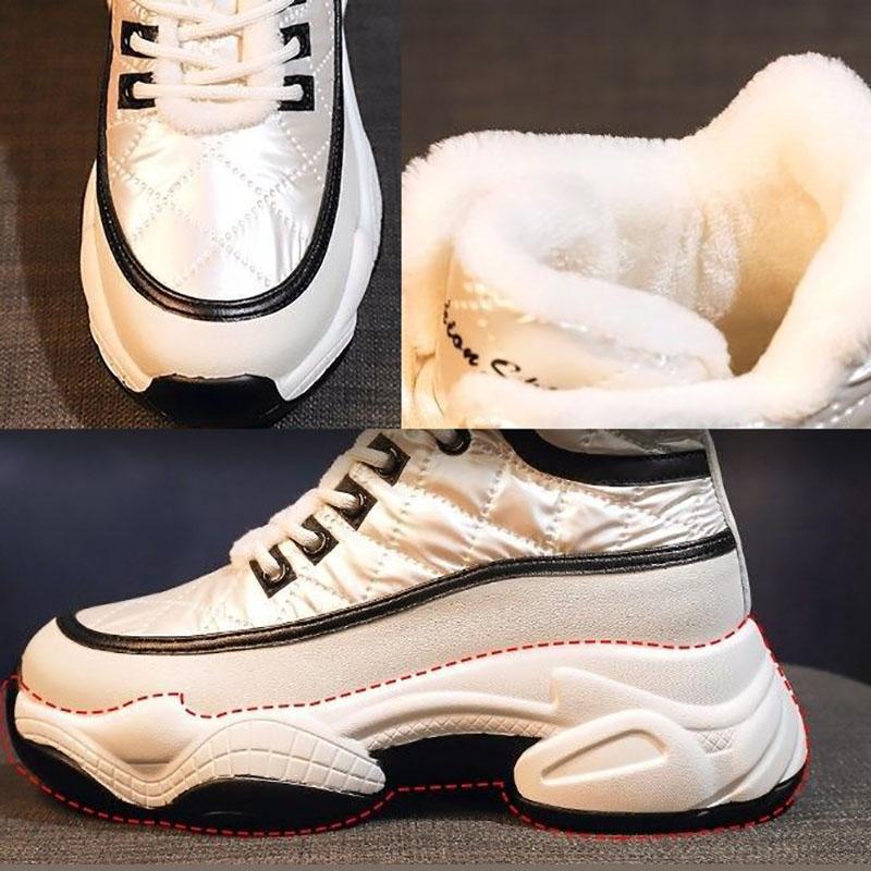 Soft Leather Leisure Pine Cake Snow Boots Winter Plus Velvet Warm Cotton Shoes Sports Shoes Casual Shoes Waterproof