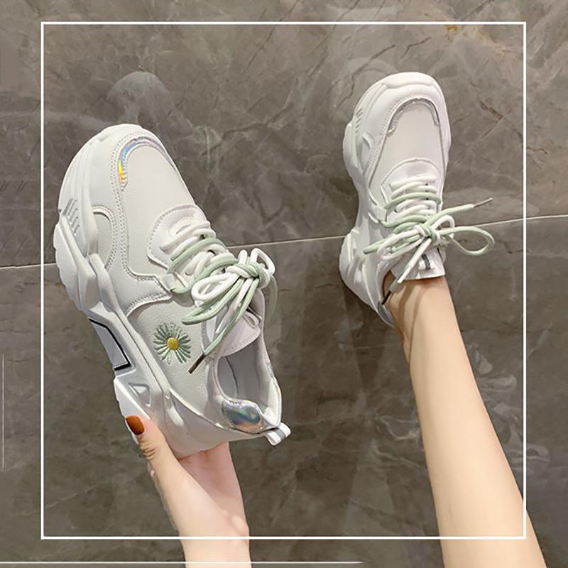 Korean Style Female Student Breathable Shoes Spring and Summer Fashion All-match Platform Sneakers Casual Outdoor Running Shoes