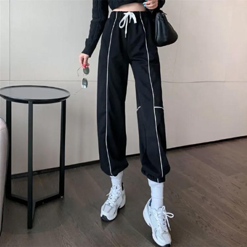 Solid Color Casual Pants Women's Autumn and Winter All-match Loose Beam Pants Plus Velvet Thick High Waist Sports Sweatpants