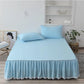 One-piece Solid Color Mattress Cover Washed Cotton Bed Sheet Simmons Protective Cover Elastic Non-slip Mattress Cover