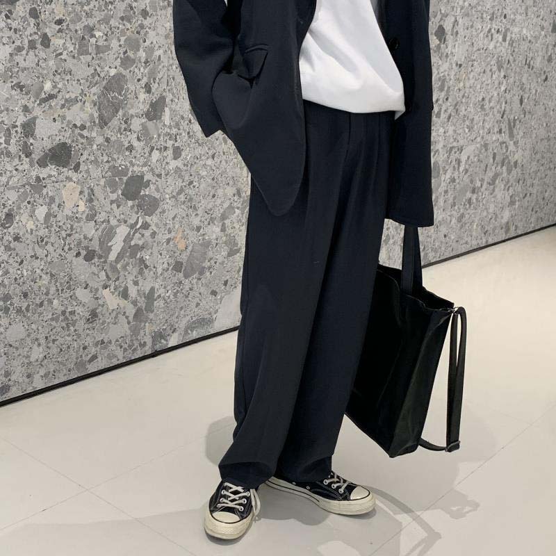 Summer Solid Color Wide-leg Trousers Fall Feeling Loose Straight Breathable All-match Casual Pants