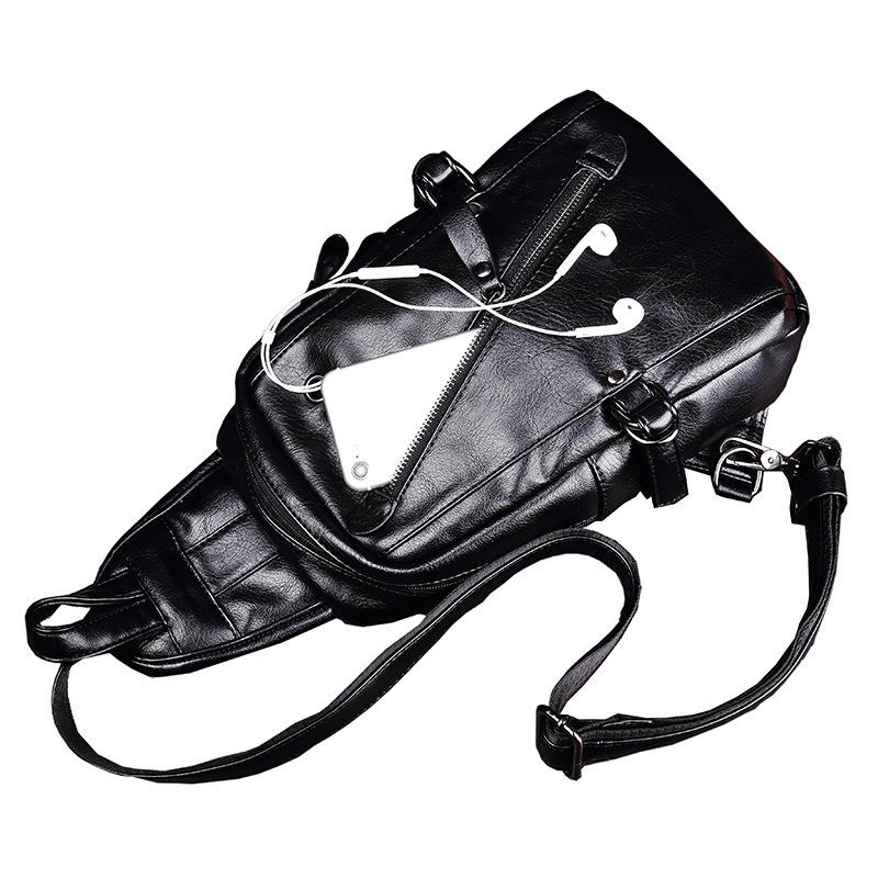 Chest Bag Men's Large Capacity with Headphone Hole Messenger Bag Outdoor Riding Sports Shoulder Bag