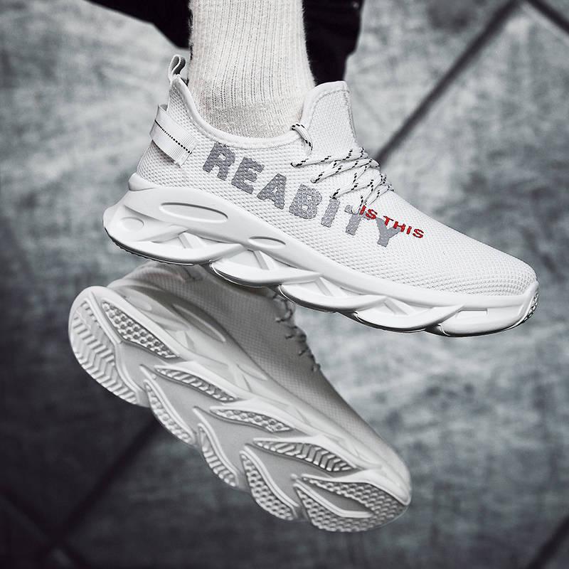 Men Running Shoes Flying Woven Sneakers Mesh Breathable Light Weight Sports Shoes Male Footwear
