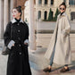 Hepburn Style Woolen Coat Women's Mid-length Korean Coat with Cotton Thickened Autumn and Winter Woolen Coat