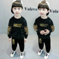 Children's Gold Velvet Suit Autumn and Winter Baby Double-sided Fleece Boys Plus Fleece Sweater Children's Clothing Plus Fleece Thickening Suit