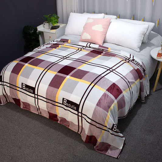 Coral Fleece Blanket Flannel Blanket Sheets Plus Fleece Single Double Dormitory Office Air Conditioning Blanket Soft Thin Blanket