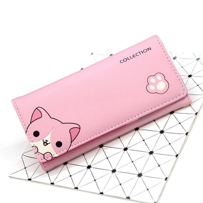 Long purse female student cartoon wallet girl hand purse thin wallet card bag zero wallet