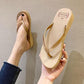 High-heeled Platform Flip Flops Slope with Ladies Non-slip Clip Drag Tide Beach Sandals Slippers