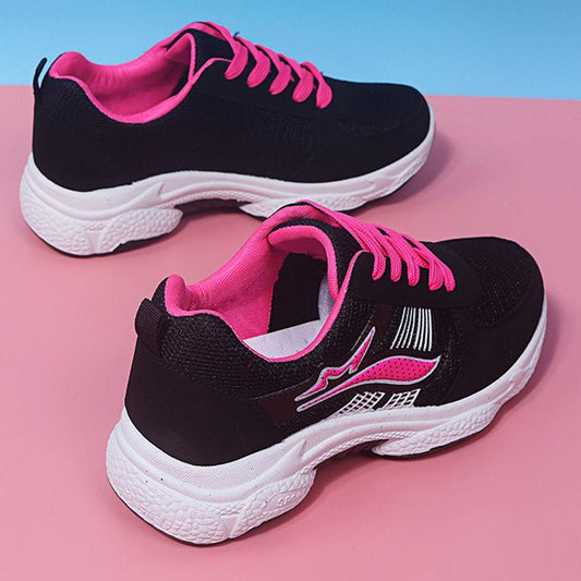 Spring and Autumn Sports Shoes Girls Running Non-slip Thick-soled Casual Shoes Students All-match