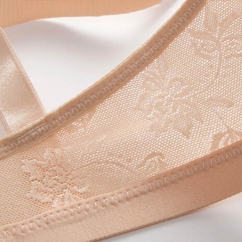 Ladies Full Cup Gathering No Steel Rings No Sponge Hollow Out Design Large Size Side-closing Stereotype Adjustable Anti-glare Anti-sagging Bra