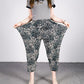 Women's Spring Summer Large Size Loose Long Pants Female Printing Elastic Waist Casual Trousers