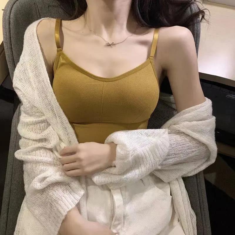 Women's Sports Vest Yoga Underwear Tube Top Girl's Beauty Back Underwear Chest Pad Chest Wrap Gather Bra Yoga Vest