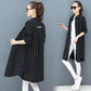 Women's Long-sleeved Striped Shirt Loose Casual Plus Size Mid-length Blouse
