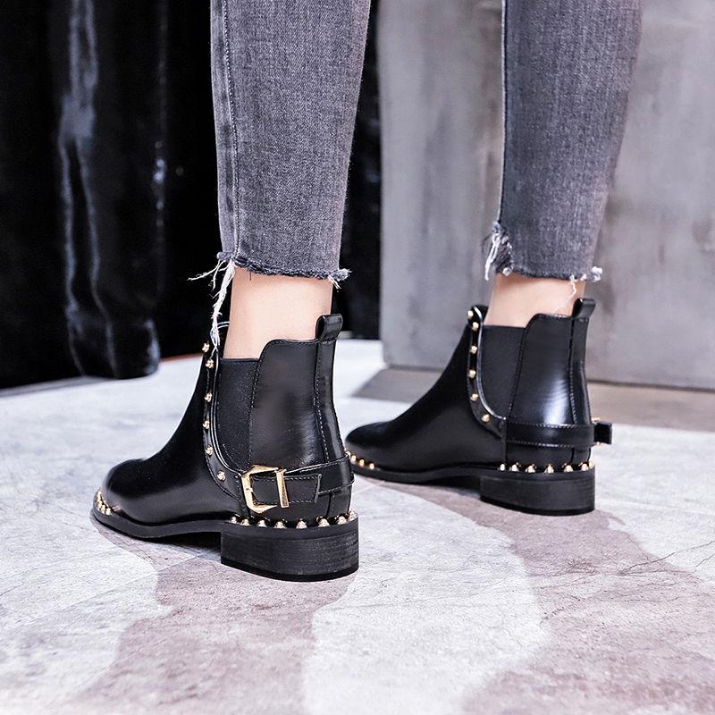 Autumn Winter Boots Fashion Zipper Ankle Boots Low Heel High Quanlity Leather Boots Casual Shoes