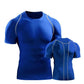 Fitness T-shirt Men Sports Shirt Half Sleeve Elastic Running Tees Breathable Casual Quick Dry Top Solid Color Tights Summer