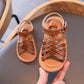 Girls Sandals Summer Princess Net Red Soft Bottom Children's Sports Roman Woven Children's Beach Shoes