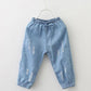 Boys' and Girls' Thin Anti Mosquito Pants Lantern Pants Leggings Jeans Solid Color Holed Capris Casual Pants