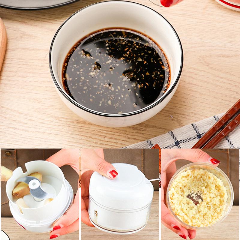 Mini Food Garlic Vegetable Grinder Chopper Mincer Crusher Press Meat Nut Pepper Onion Multi-function