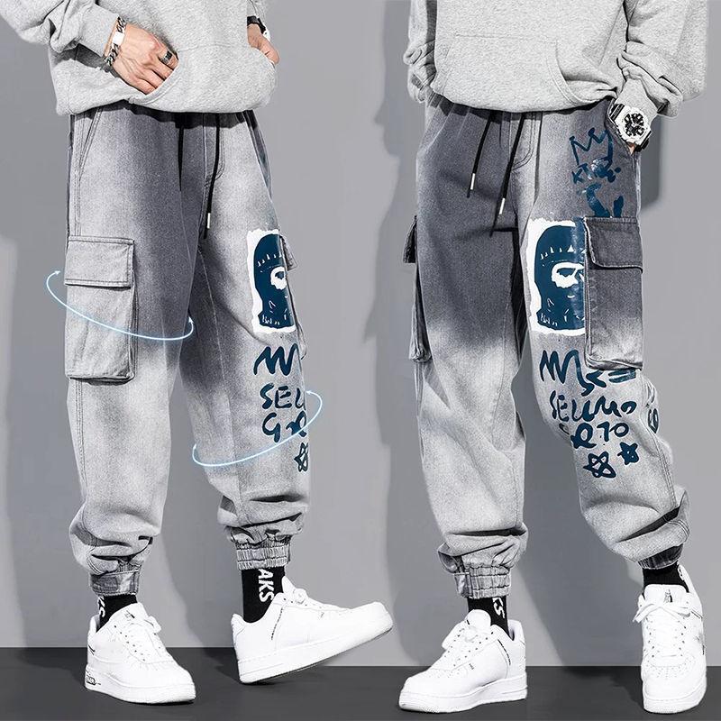 Men Tooling  Fashion Loose Trousers  Casual Style  Jeans Spring Autumn  Men Sport Jeans
