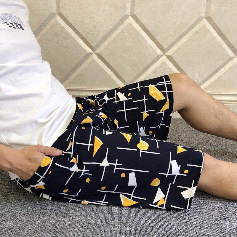 Summer Ultra-thin Cotton Silk Rayon Large Pants Five-point Pants Beach Pants Thin Section