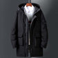 Winter Men's Down Jacket Mid-length Warm and Thick Hooded Jacket