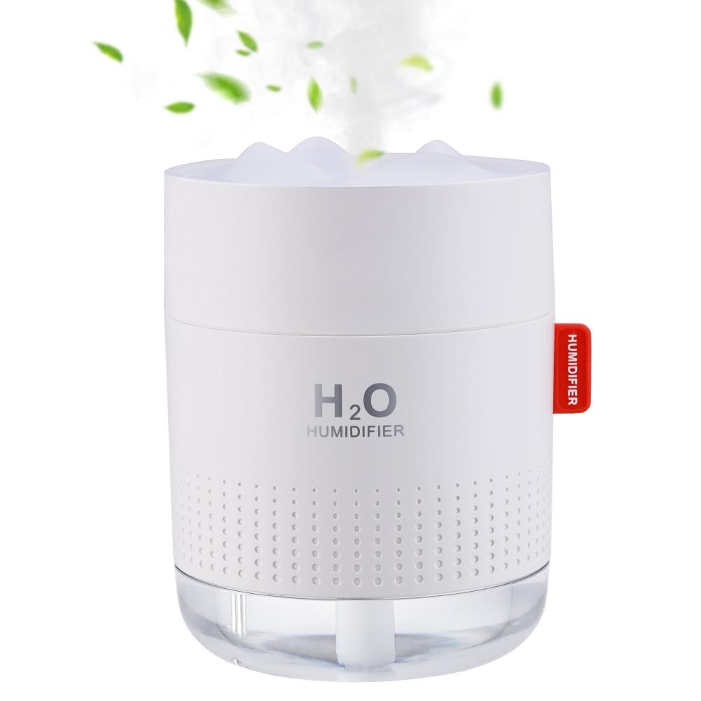 Snow Mountain Humidifier Continuous Spray Modes Desk Humidifiers Intermittent Spray Modes 500ml Night Light Function