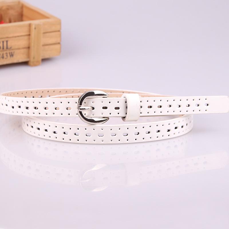 Women's Belts Hollow Korean Casual Fashion Punching Thin Belt Ladies Belt