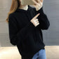 Hooded Sweater Women Loose Pullover Knit Sweater with Pockets for Outer Wear Base Knit Jumper