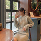 Hooded Long-sleeved Knitted Dress Women Autumn and Winter Fashion Slim Bottoming Bag Hip Sweater Dress