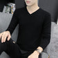 V-neck Sweater Men's Slim Type Autumn and Winter Bottoming Shirt Thin Section Korean Low-neck Sweater Seamless Sweater