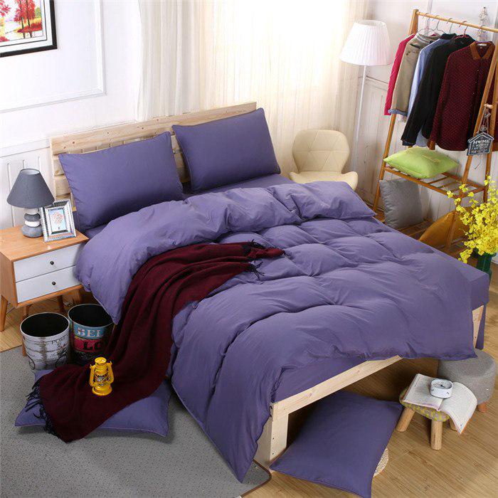 Luxury Solid Color Bed Linens Set Red Microfiber Bed Set Bedclothes Comforter