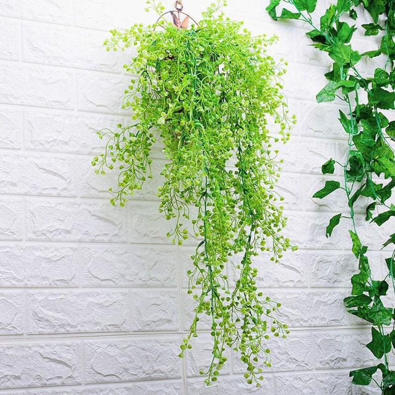 Mural Wall Hanging Simulation Willow Green Plant Artificial Flower Plastic Flower Rattan Bar Restaurant Living Room Kindergarten Decoration