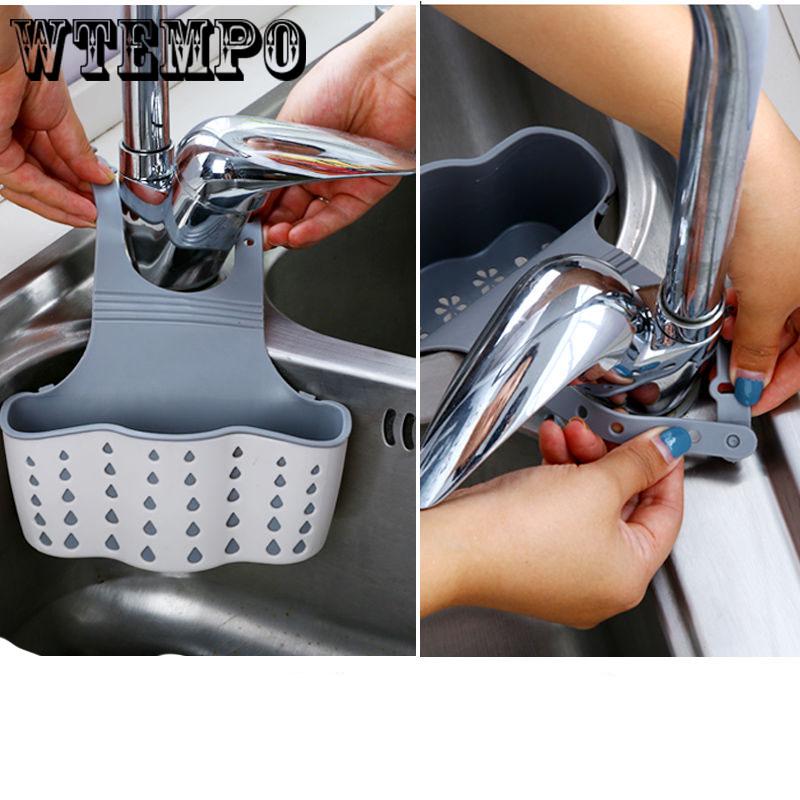 Kitchen Storage Bag Home Hanging Drain Basket Bath Storage Tools Sink Holder