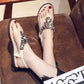 Large Size Women's Shoes Flat Sandals Women Summer Bright Face Flip Flops All-match Soft Bottom Non-slip Beach Shoes Outdoor Leisure Sandals