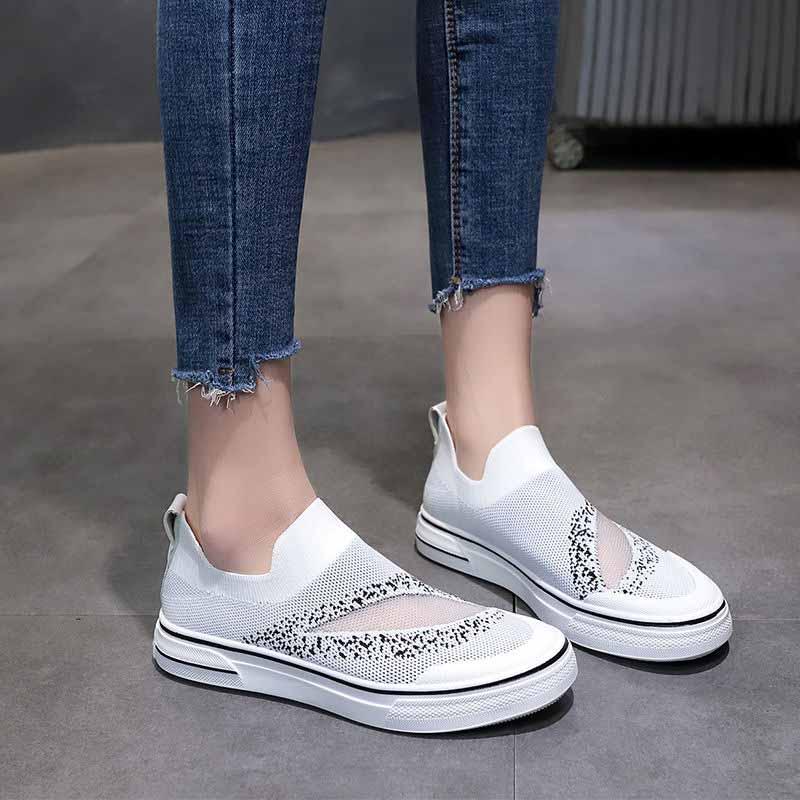 Size 35-40 Summer Women Breathable Mesh Sneakers Students Running Basketball Shoes Shockproof Non-slip Skate Shoes