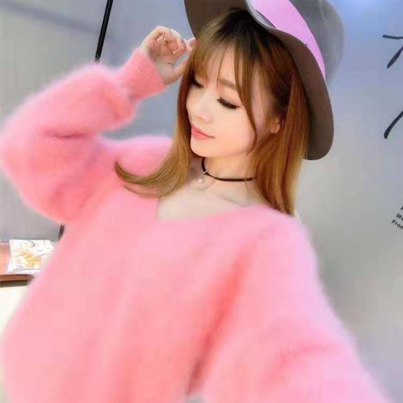High Quality Fashion Women's Sweater Winter Loose Lazy Pullover Thick Base Sweater Waterproof Mink Velvet Women's Coat