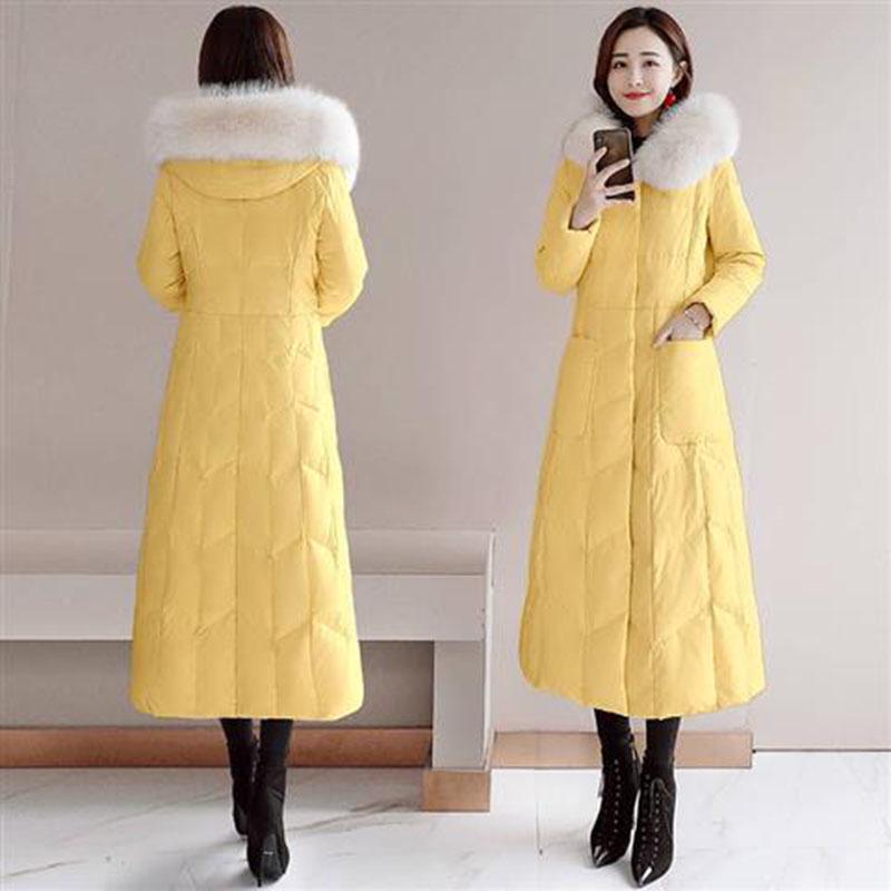 Winter Down Parkas Jacket Woman Big Fur Collar Hooded Down Coat Plus Size Jacket Winter Warm Cotton