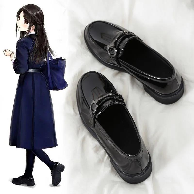 Small Leather Shoes Female Retro Spring and Autumn British Style Flat Japanese College Style Jk Single Shoes