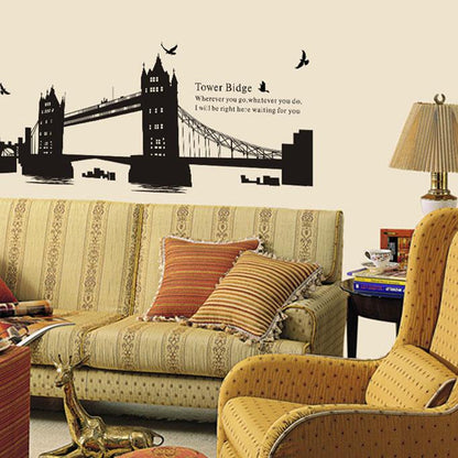 Removable decals environmentally friendly wall stickers twin bridge sofa study wallpaper