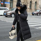 Down Jacket Women's Long Over The Knee Thick Warm Belt Fox Fur Real Fur Collar White Duck Down